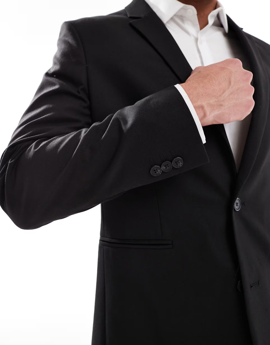 ASOS ASOS DESIGN regular suit jacket in black - 3