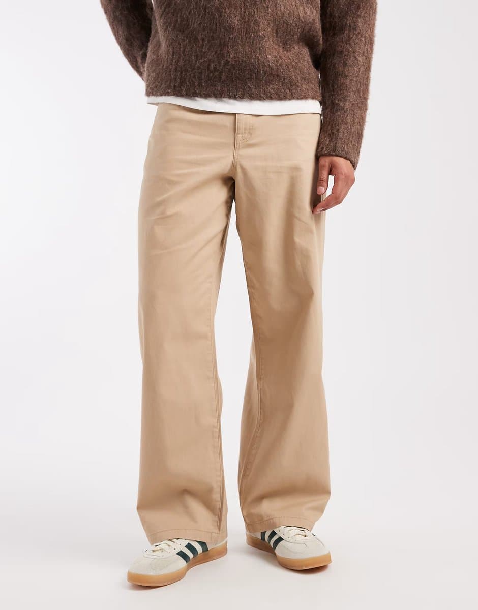 ASOS ASOS DESIGN Baggy Trousers in Beige