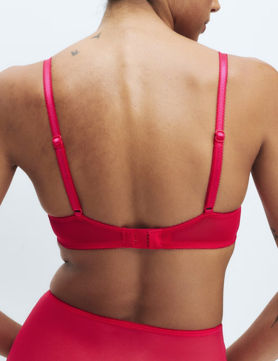 Marks & Spencer M&S Jasmine Lace Wired Push Up Plunge Bra (A-E) Geranium - 3