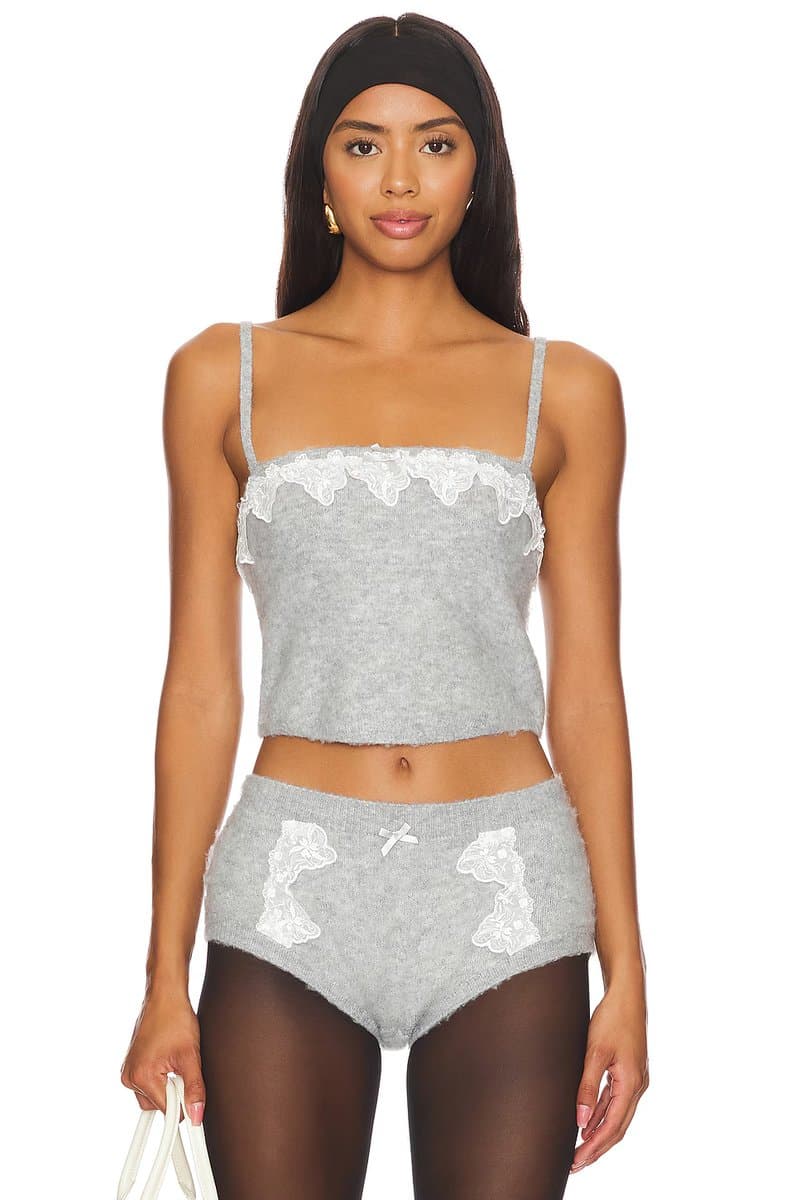 revolve Revolve For Love & Lemons Grey Cami Top