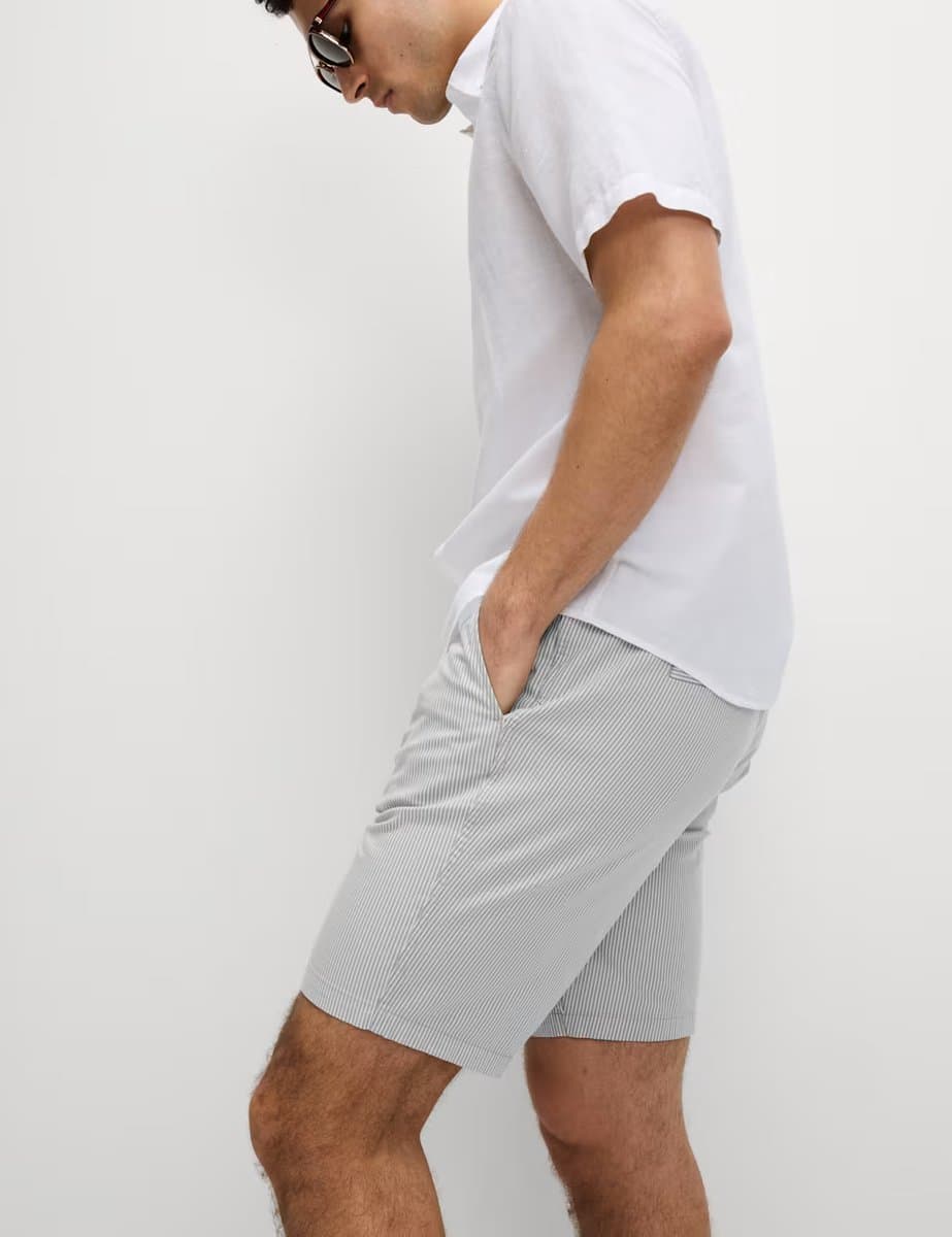 Marks & Spencer M&S Smart Chino Shorts in Grey Mix