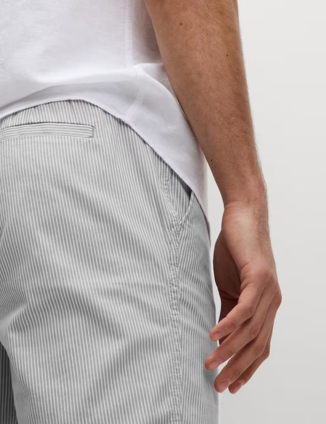 Marks & Spencer M&S Half-Elasticated Waist Chino Shorts Grey Mix - 2