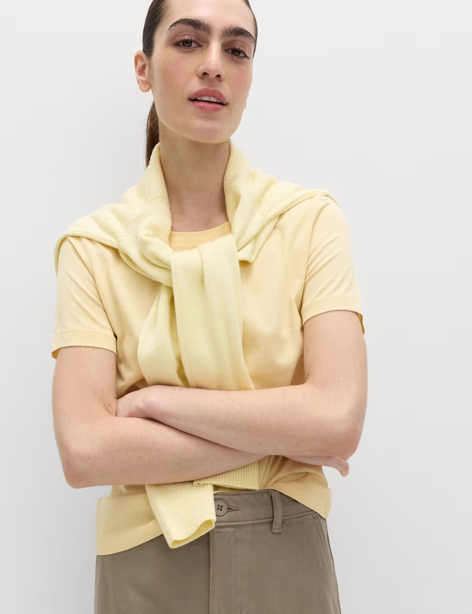 Marks & Spencer M&S Pure Cotton T-Shirt Yellow - 1