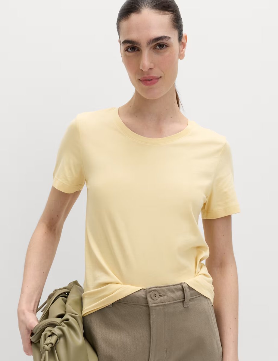 Marks & Spencer M&S Pure Cotton T-Shirt Yellow - 3
