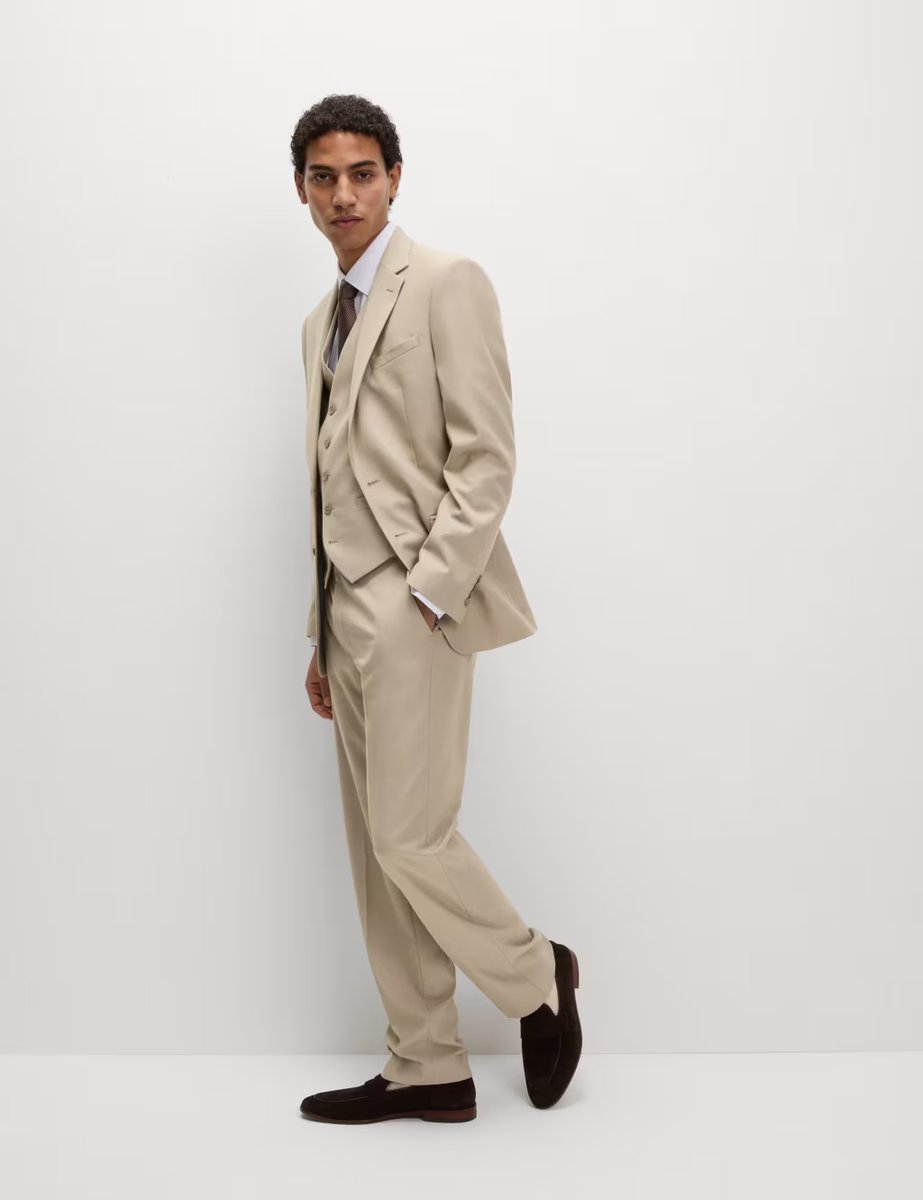 Marks & Spencer M&S Regular Fit Stretch Ultimate Suit Jacket Neutral - 3