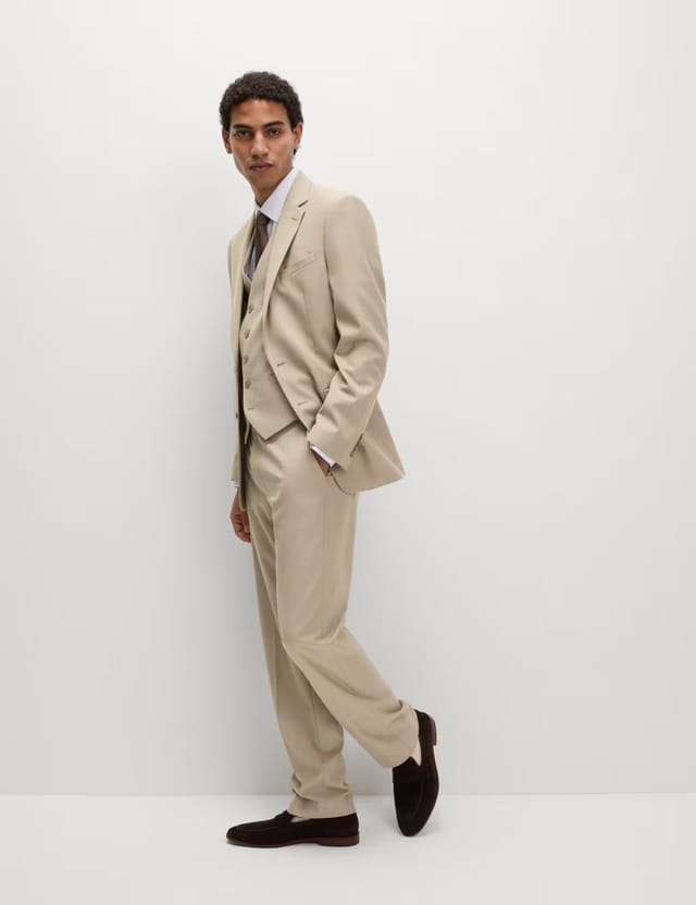 Marks & Spencer M&S Regular Fit Stretch Ultimate Suit Jacket Neutral - 3
