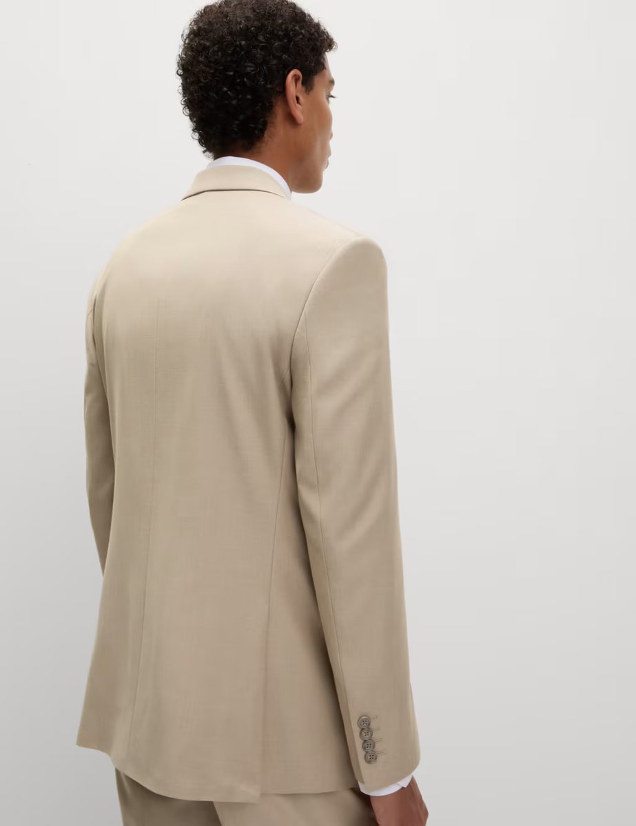 Marks & Spencer M&S Regular Fit Stretch Ultimate Suit Jacket Neutral - 4