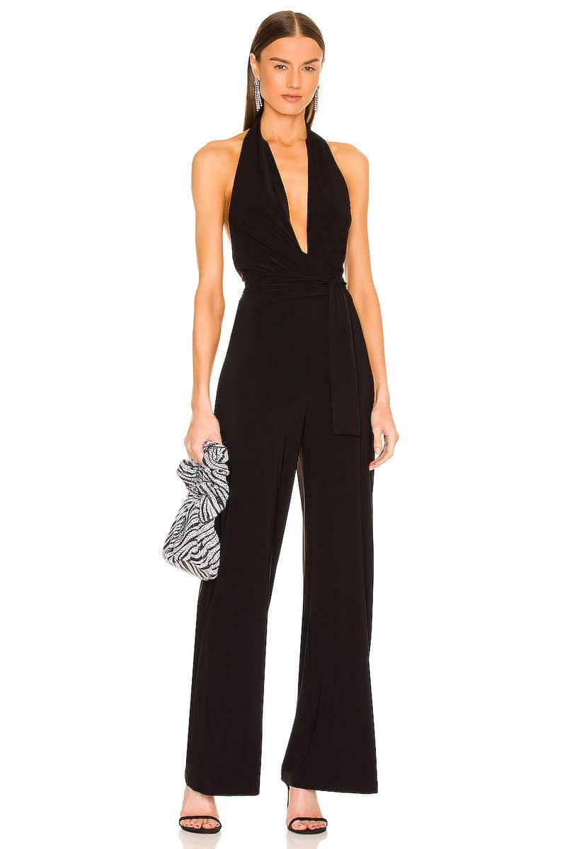 revolve Halter Wrap Straight Leg Jumpsuit