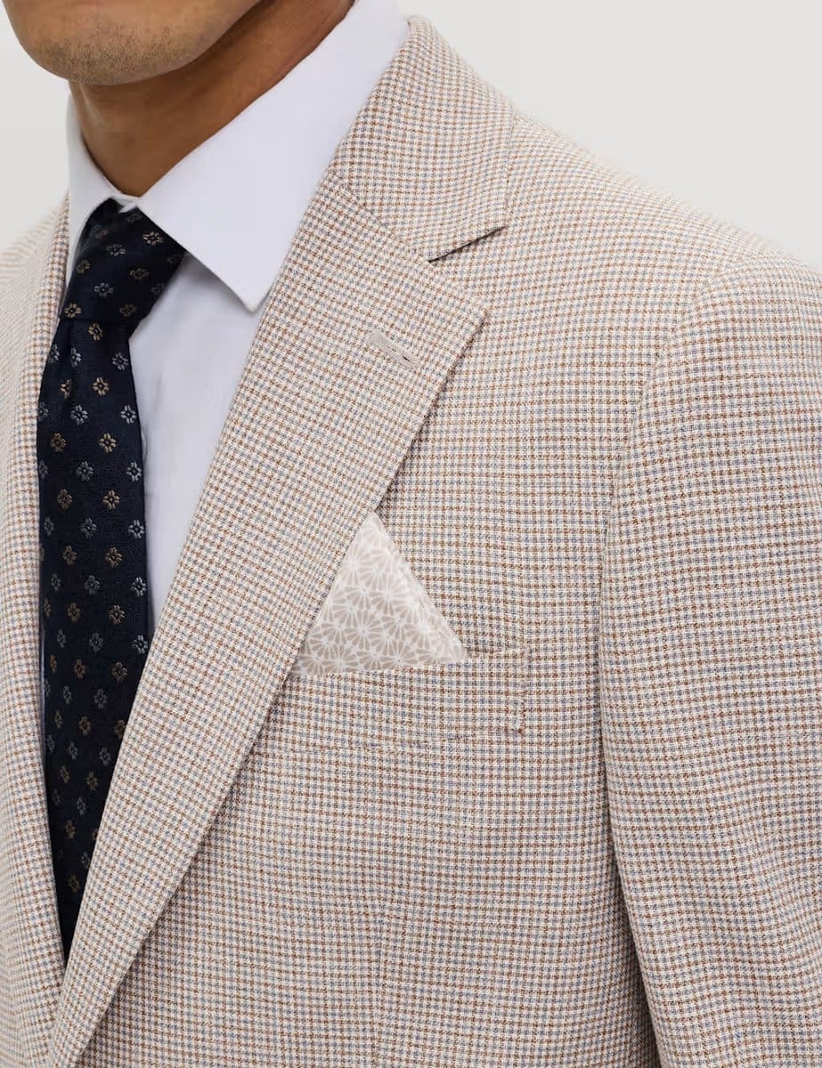 Marks & Spencer M&S Tailored Fit Grid Check Jacket Neutral - 4