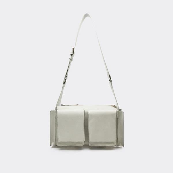 EGO EGO Pocket Detail Rectangle Shoulder Bag in Pale Sage Green