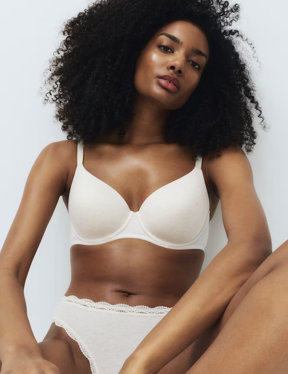 Marks & Spencer M&S 3pk Cotton Rich Thongs Oatmeal Mix - 3