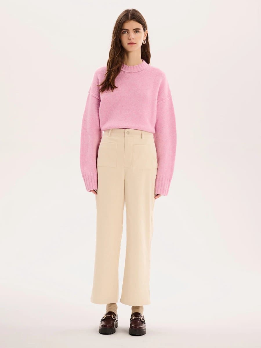 OMNES OMNES Cropped Cord Trouser in Black