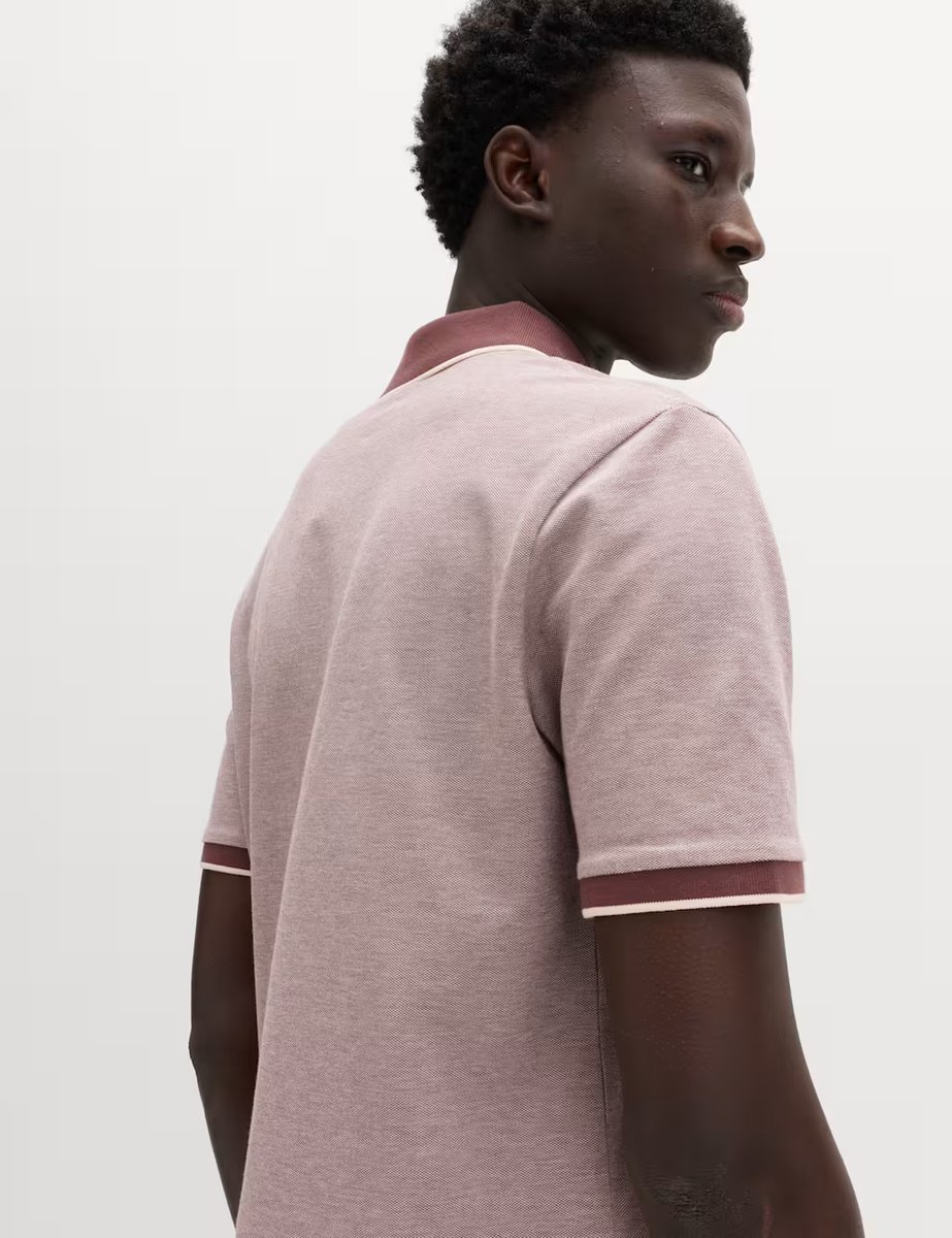 Marks & Spencer M&S Ultimate Tipped Pique Polo Shirt Chocolate Mix - 2