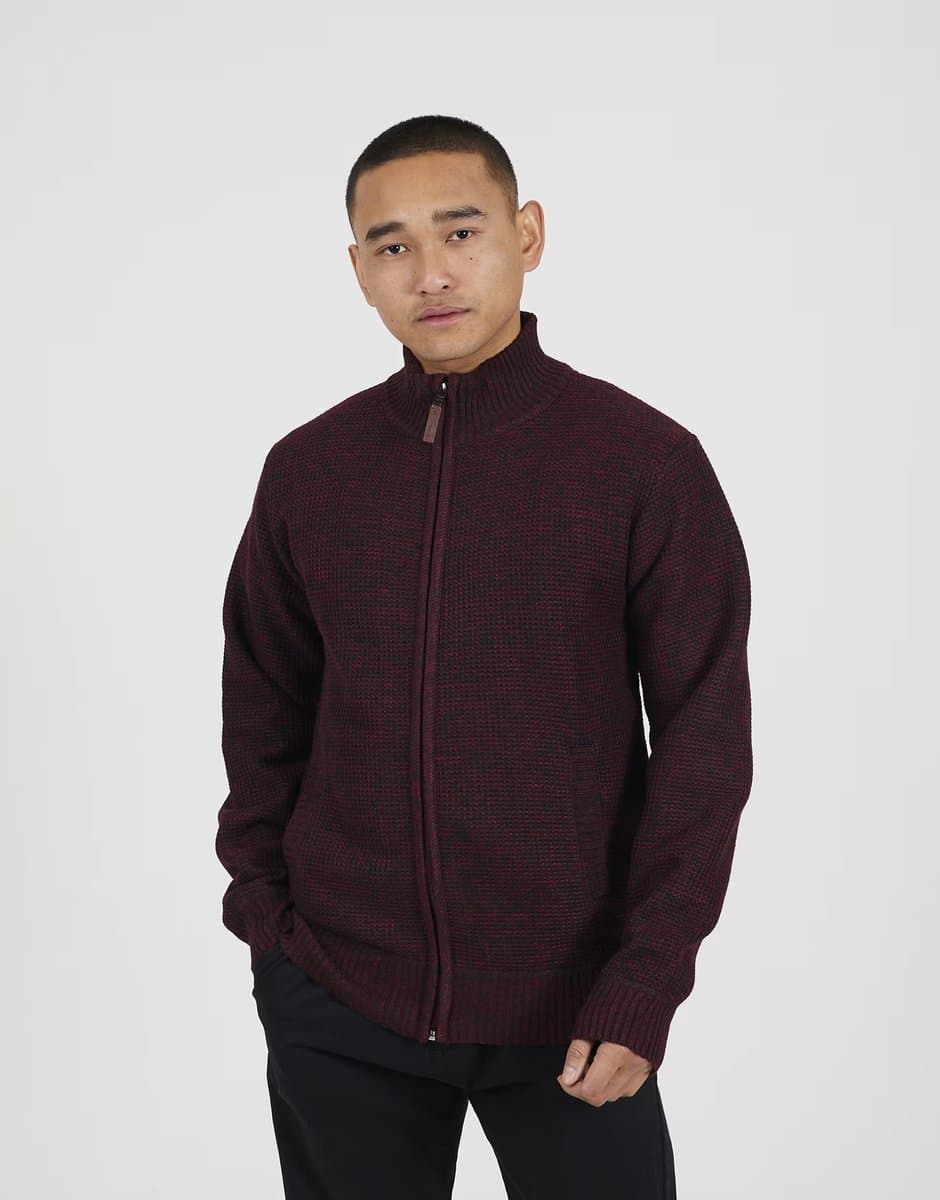 ASOS ASOS Brave Soul Funnel Neck Jumper in Burgundy
