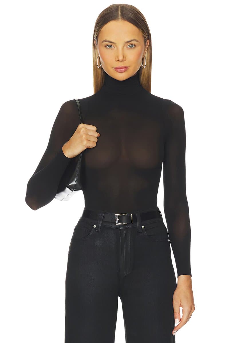 revolve Ballet Sheer Turtleneck Bodysuit