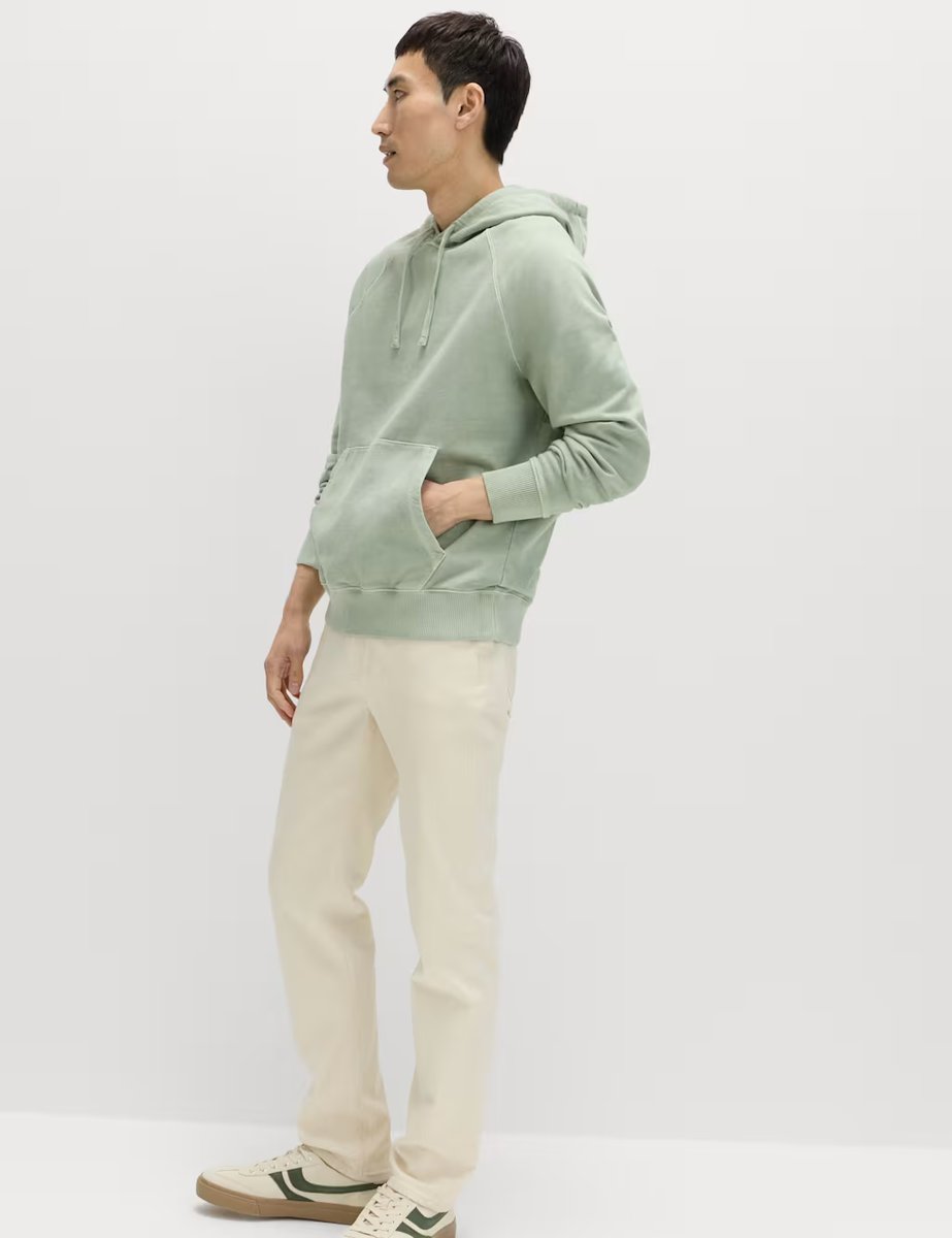 Marks & Spencer M&S Pure Cotton Garment Dyed Hoodie Pistachio - 4