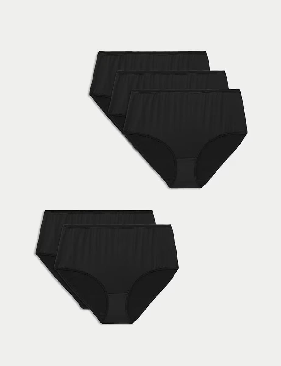 Marks & Spencer Womens Black 5pk Microfibre High Rise Shorts