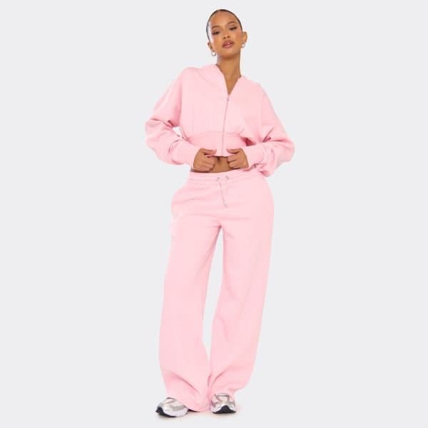 EGO EGO Drawstring Waist Joggers in Baby Pink