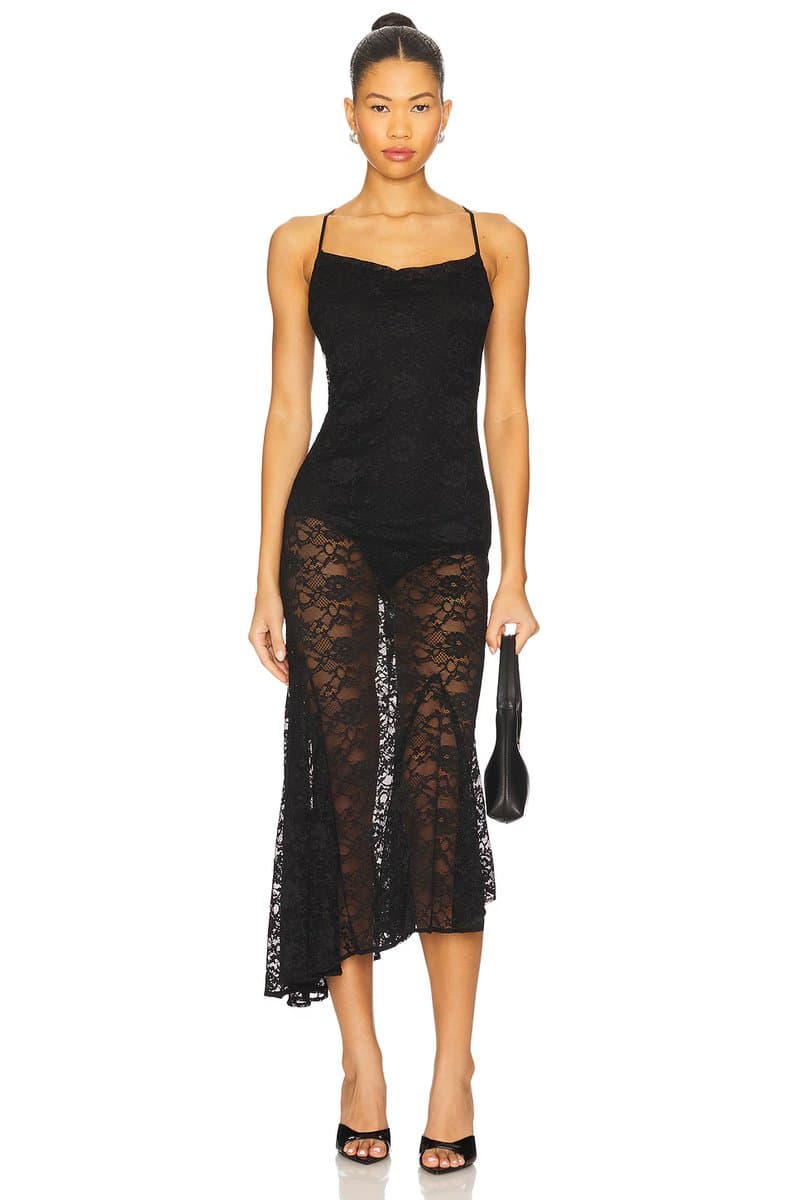revolve Steve Madden Louisa Lace Dress in Black Onyx
