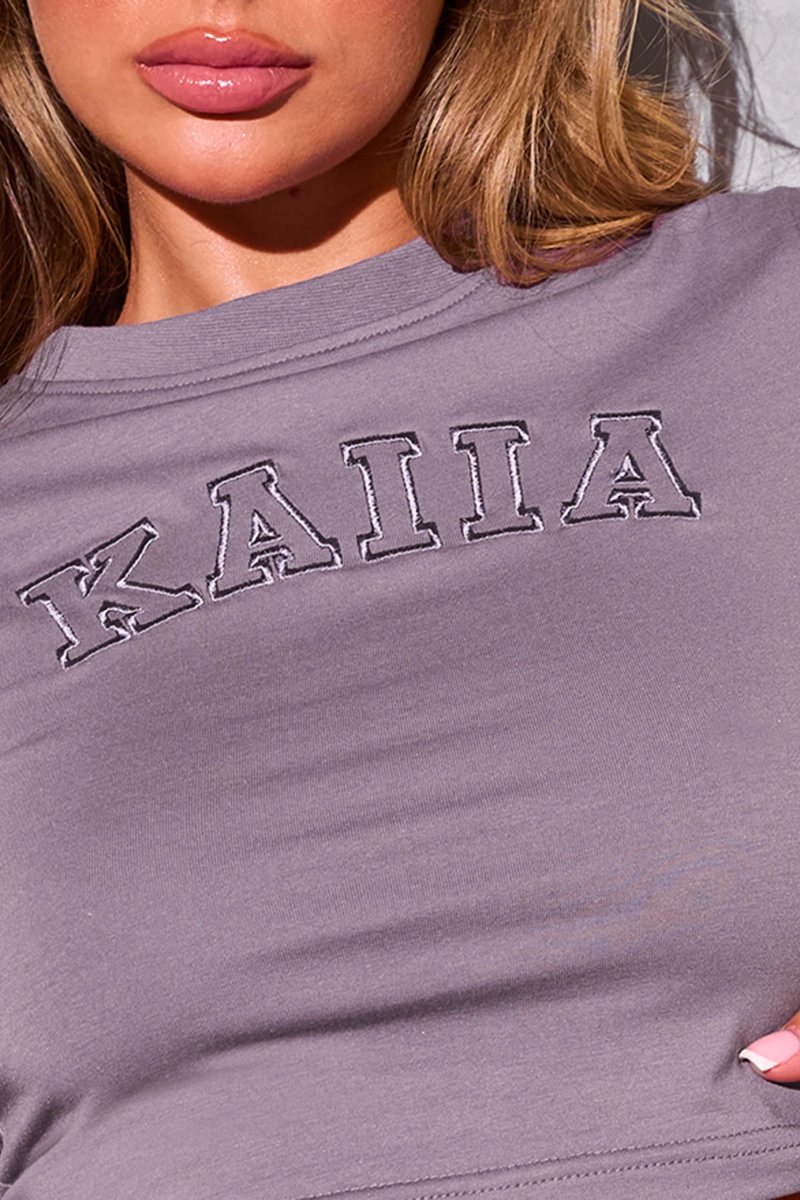 Kaiia Kaiia Logo Baby Tee Mauve - 2