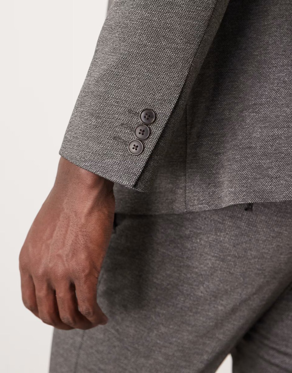 ASOS Selected Noah slim fit jersey suit blazer in dark grey - 4