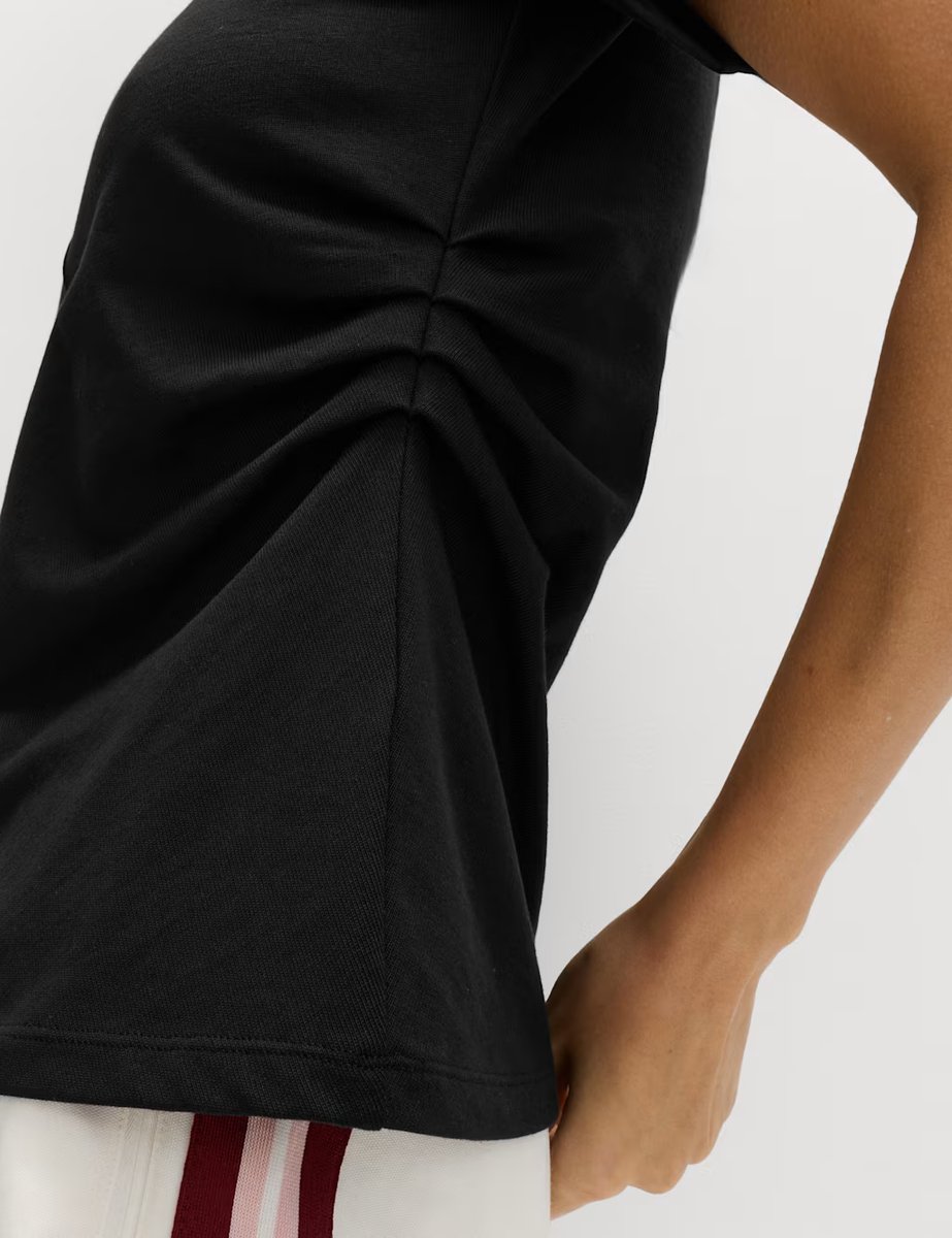 Marks & Spencer M&S Pure Cotton Waisted T-Shirt Black - 3