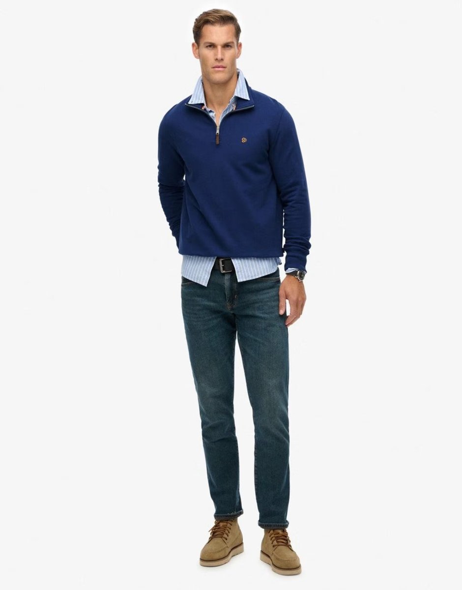 ASOS Superdry Preppy half zip jumper in supermarine navy - 2