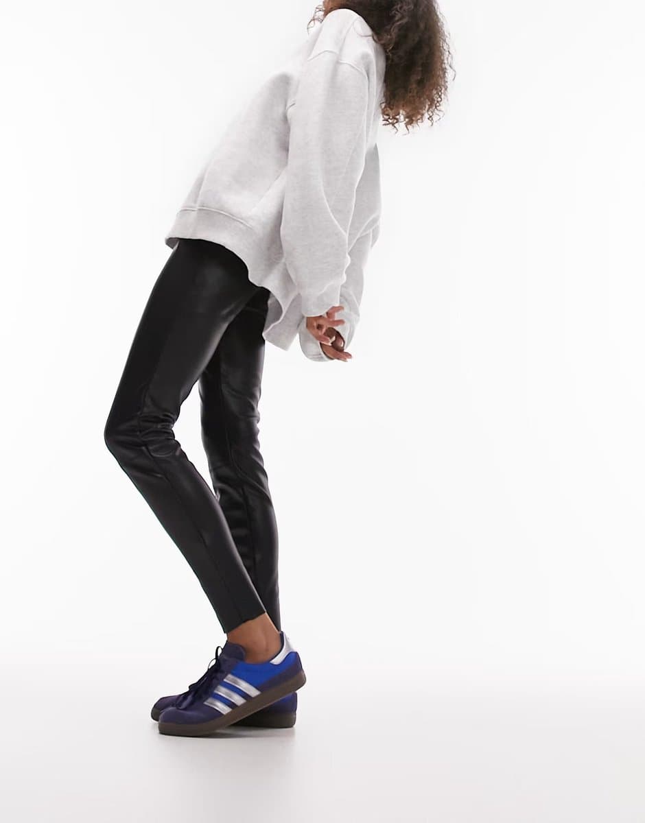 ASOS ASOS Faux Leather Skinny Fit Trousers in Black