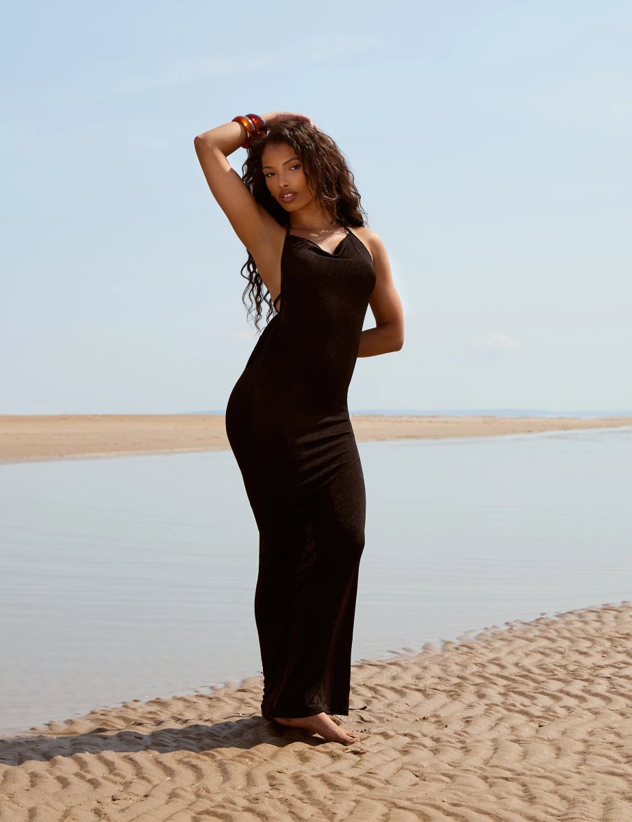 Public Desire Low Open Back Maxi Dress Black - 2