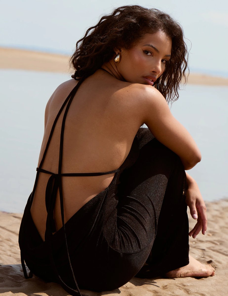 Public Desire Low Open Back Maxi Dress Black - 4