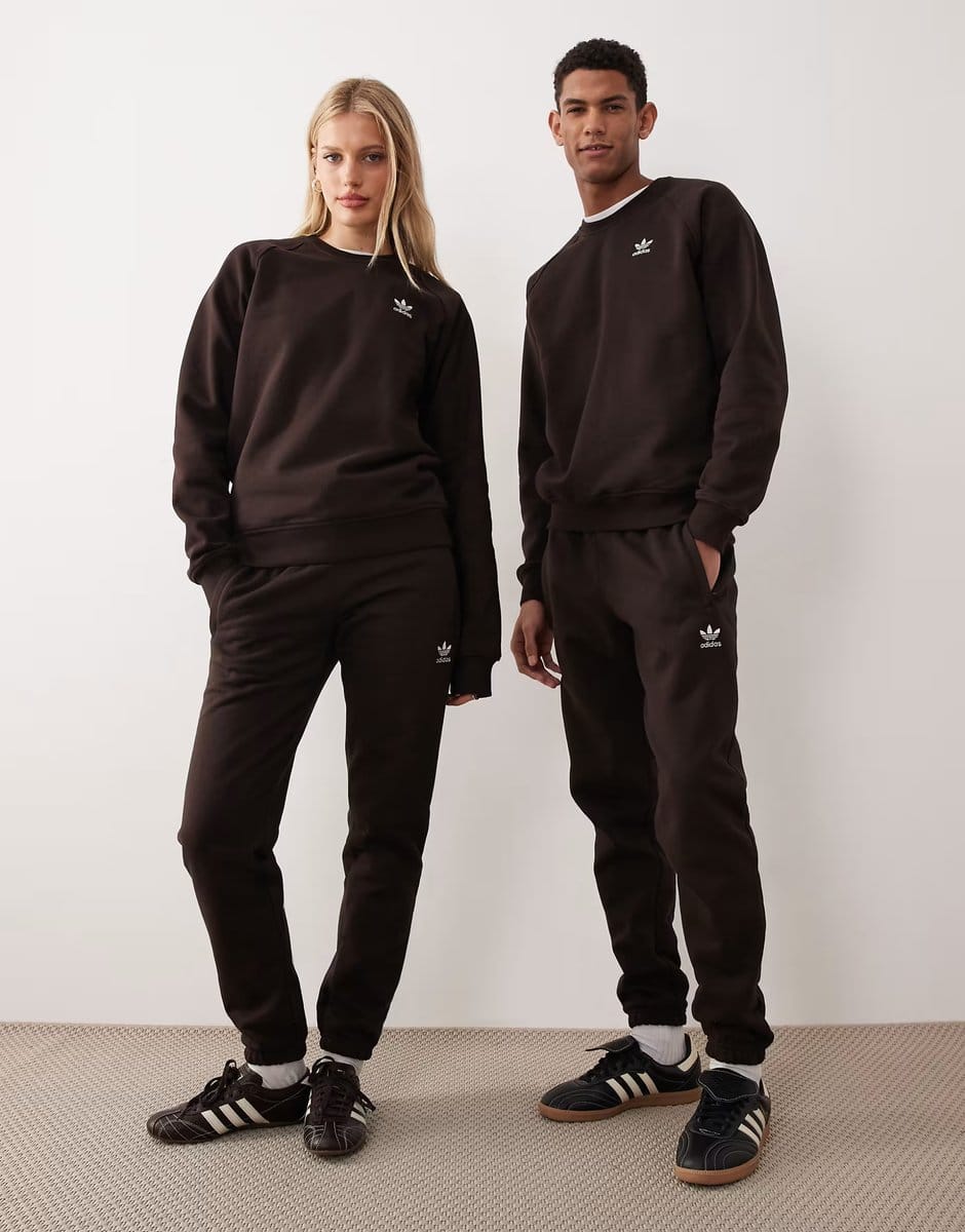 ASOS adidas Originals essential joggers in brown - 1