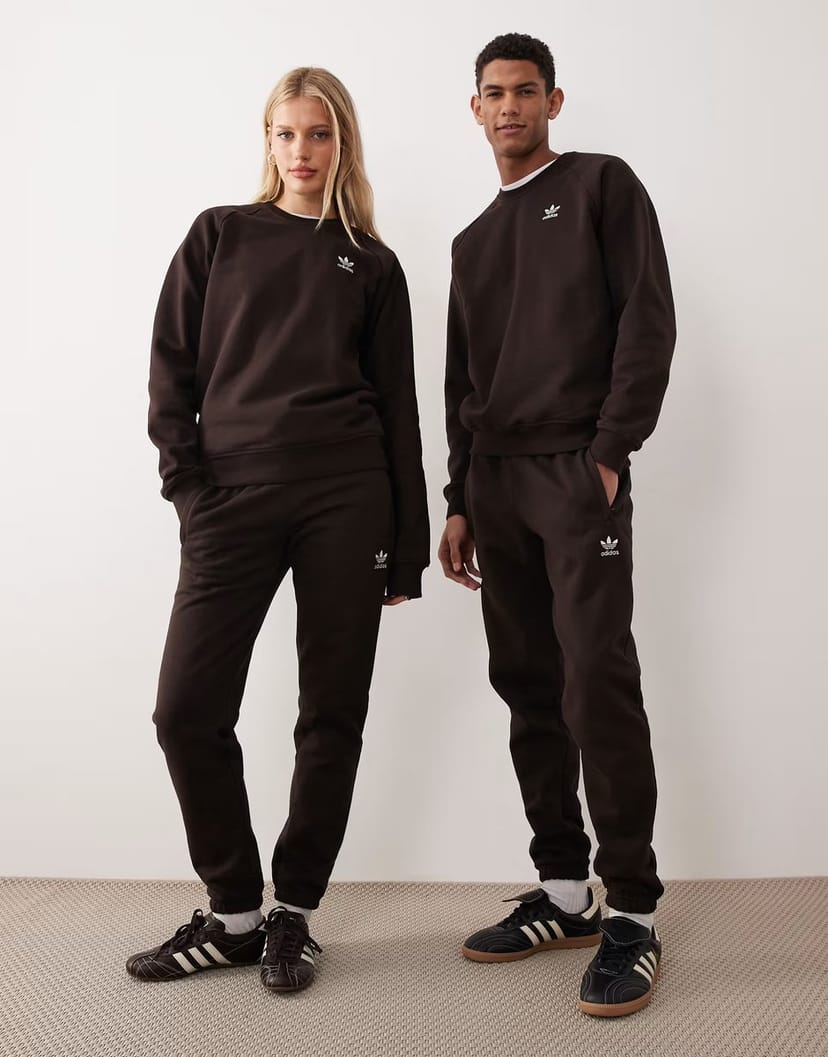 ASOS adidas Originals essential joggers in brown - 1