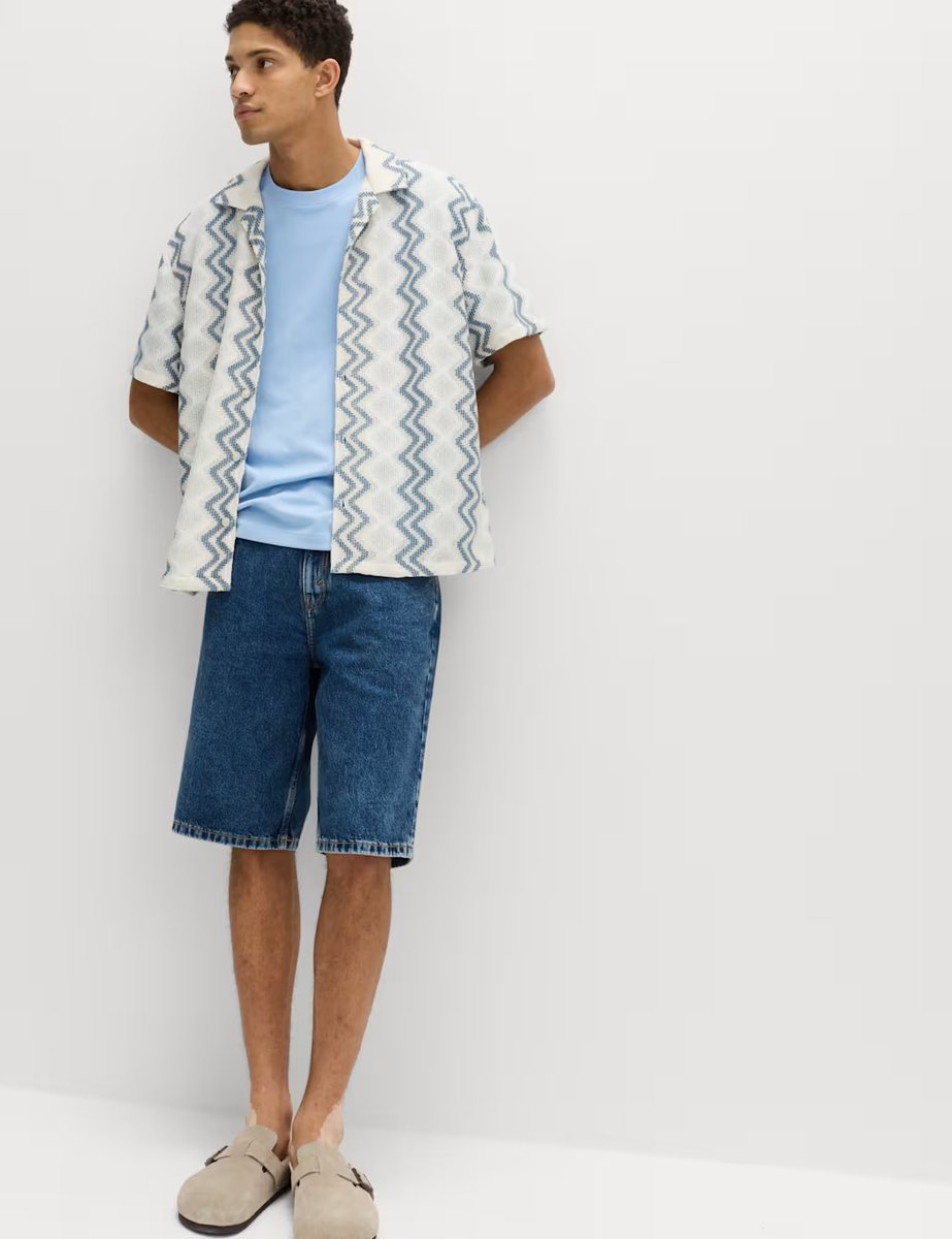 Marks & Spencer M&S Cotton Blend Ultimate Performance T-Shirt Light Denim - 2