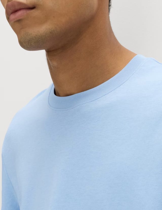 Marks & Spencer M&S Cotton Blend Ultimate Performance T-Shirt Light Denim - 3
