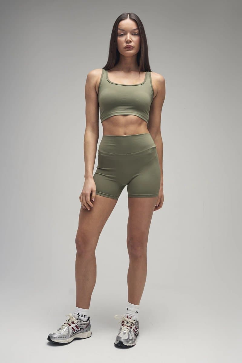 Kaiia Kaiia Khaki Sculpt Shorts