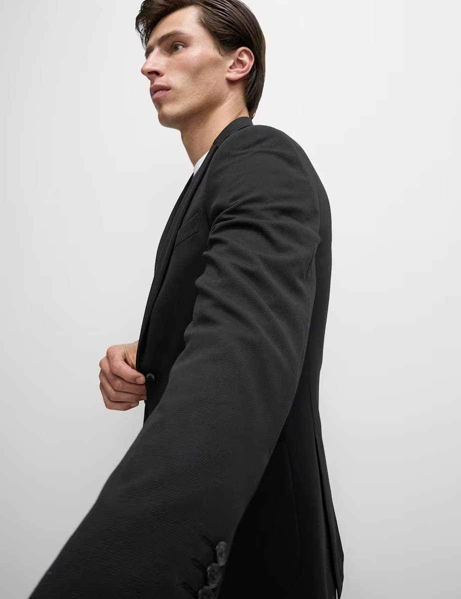 Marks & Spencer M&S Modern Tailored Fit Jersey Blazer in Black