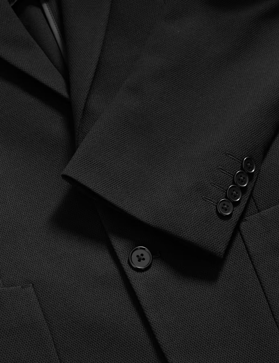 Marks & Spencer M&S Tailored Fit Jersey Textured Blazer Black - 2