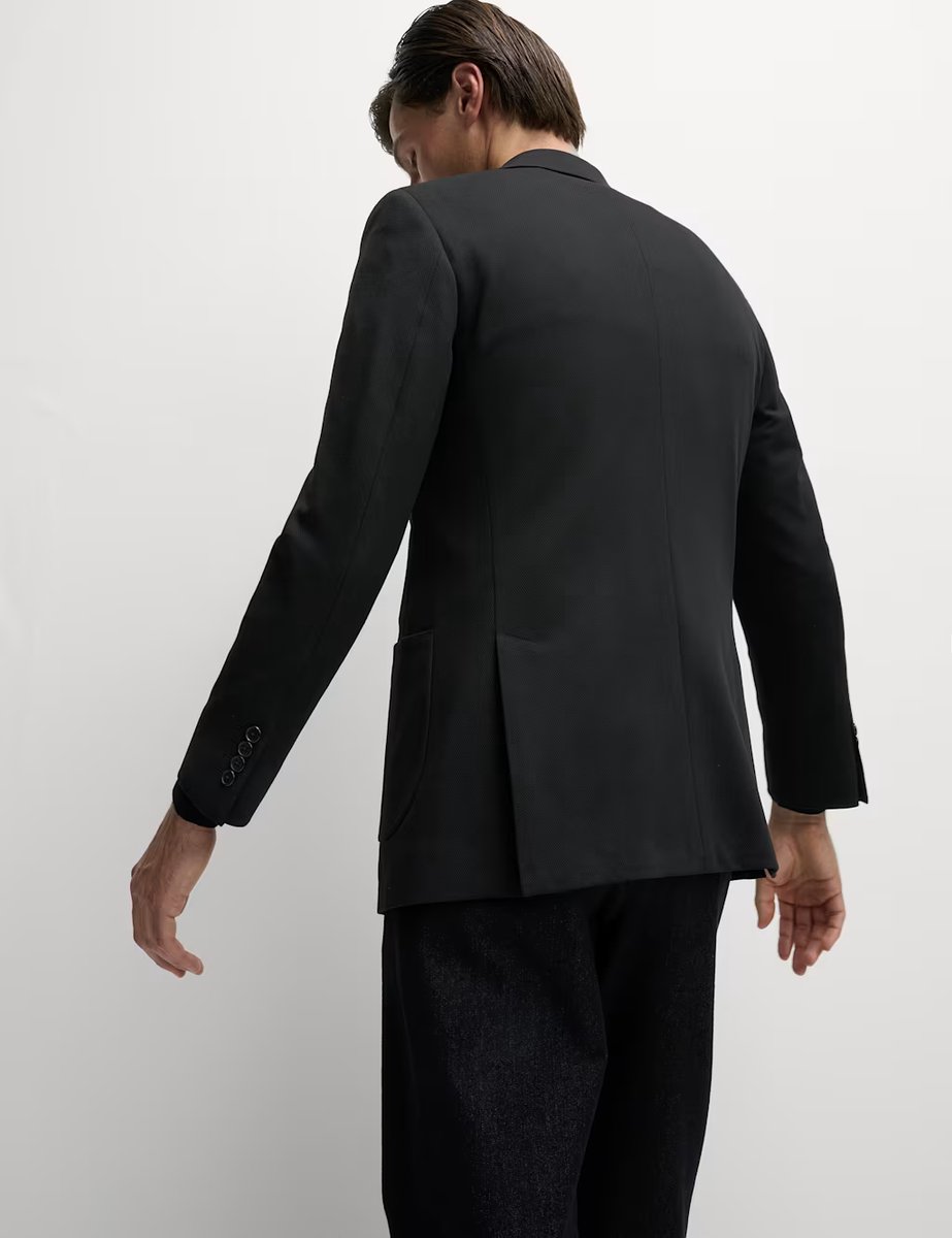 Marks & Spencer M&S Tailored Fit Jersey Textured Blazer Black - 4