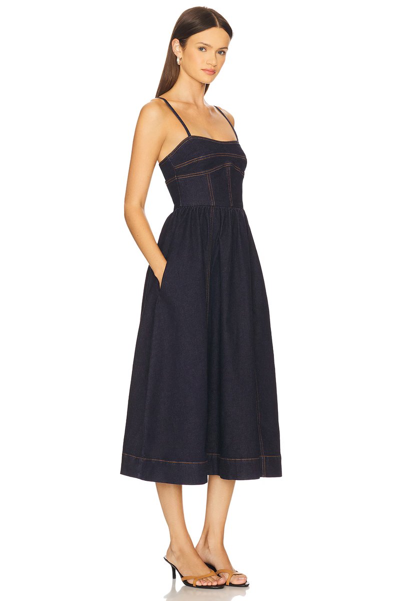 revolve Denim Corset Midi Dress - 2
