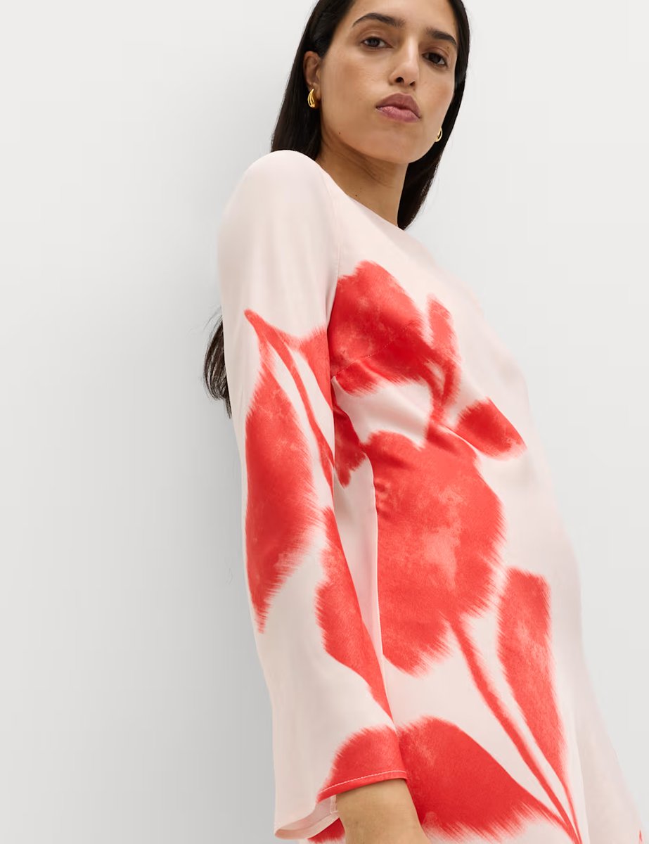 Marks & Spencer M&S Printed Midaxi Column Dress Pink Mix - 3