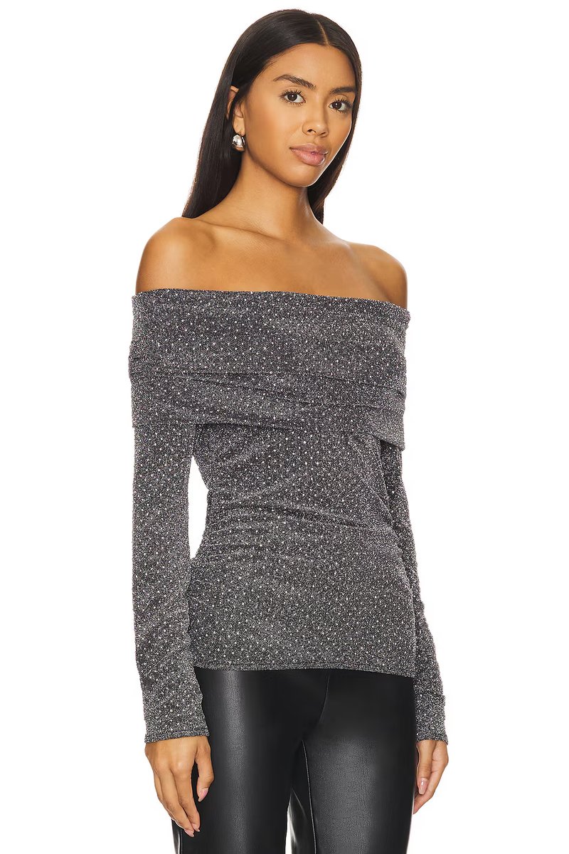 revolve Liya Fold Over Rhinestone Top - 2