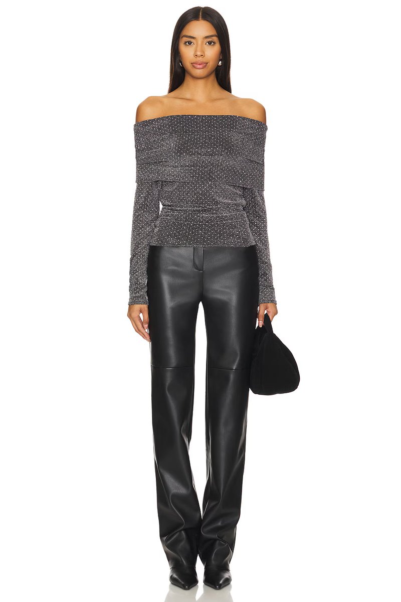 revolve Liya Fold Over Rhinestone Top - 4