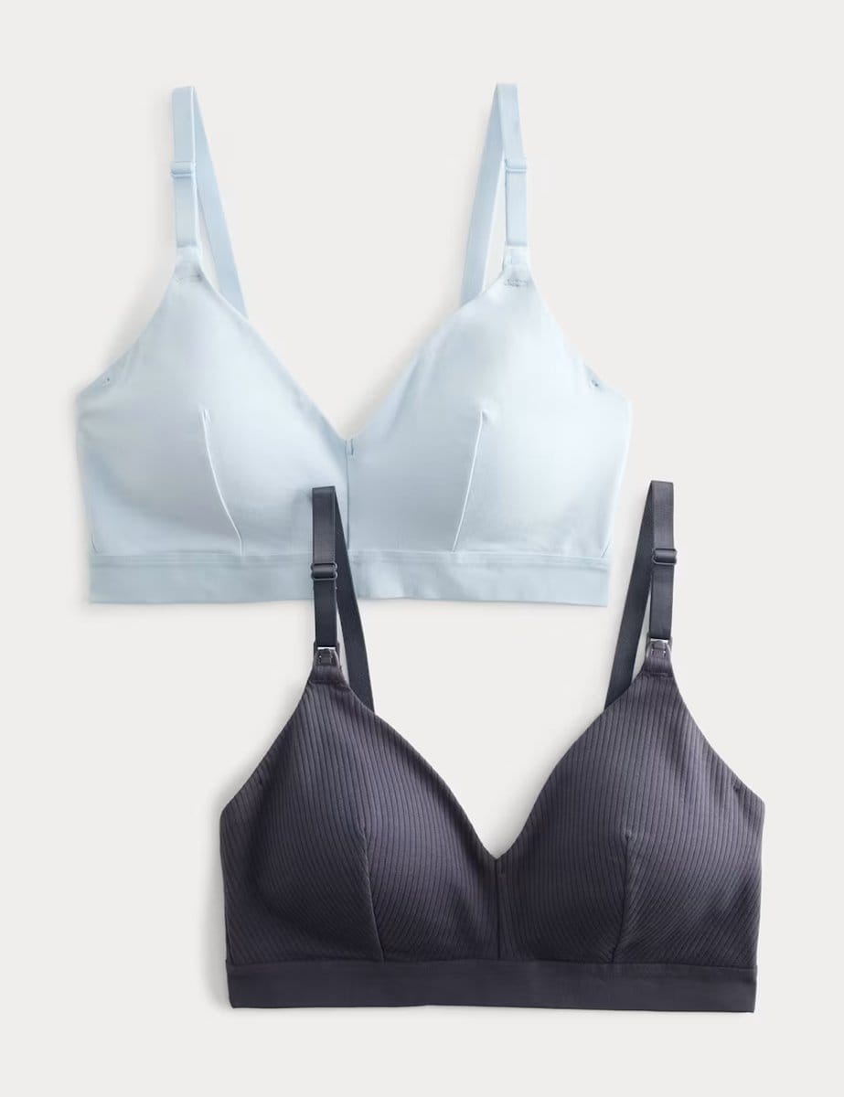 Marks & Spencer M&S 2 Pack Non Wired Nursing Bras A-D Pale Blue - 1