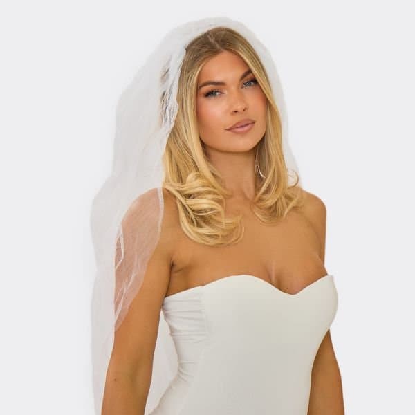 EGO EGO Delicate White Mesh Veil Headband for Women