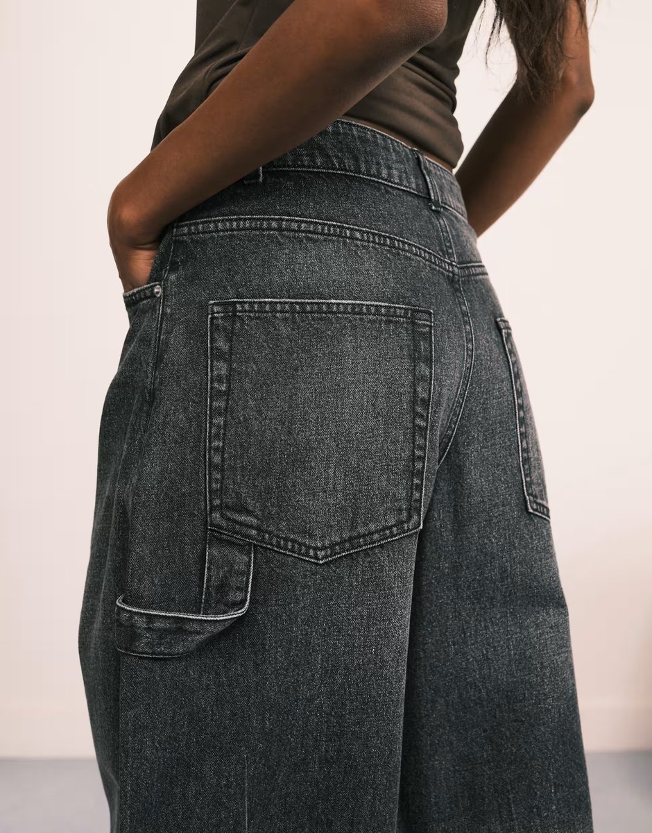 ASOS ASOS DESIGN utility barrel jean in grey co-ord - 4