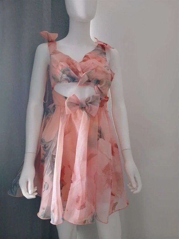 ASOS ASOS Luxe Bow Detailed Prom Mini Dress in Floral - 2