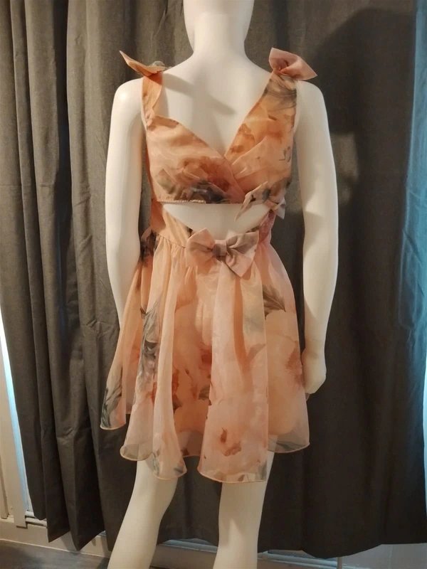 ASOS ASOS Luxe Bow Detailed Prom Mini Dress in Floral - 3