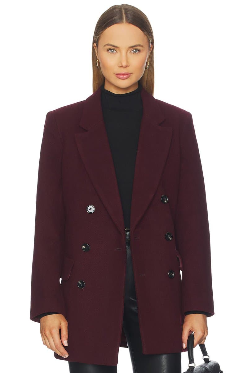 revolve Emory Short Double Breasted Wool Coat