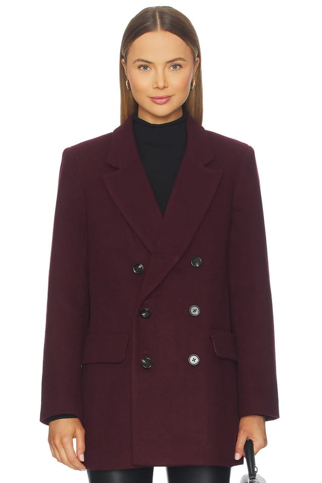 revolve Emory Short Double Breasted Wool Coat - 2