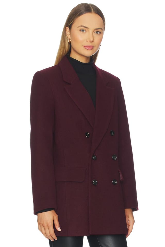 revolve Emory Short Double Breasted Wool Coat - 3